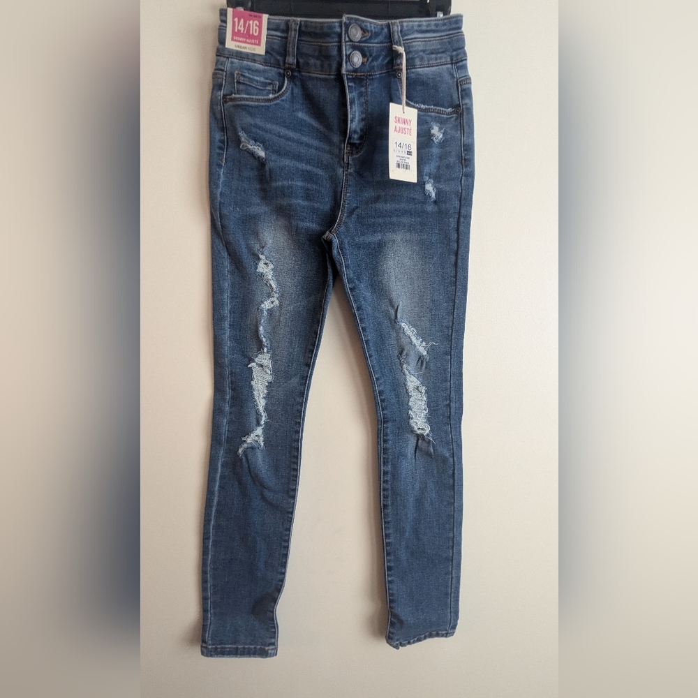 Kids Distressed Blue Jeans